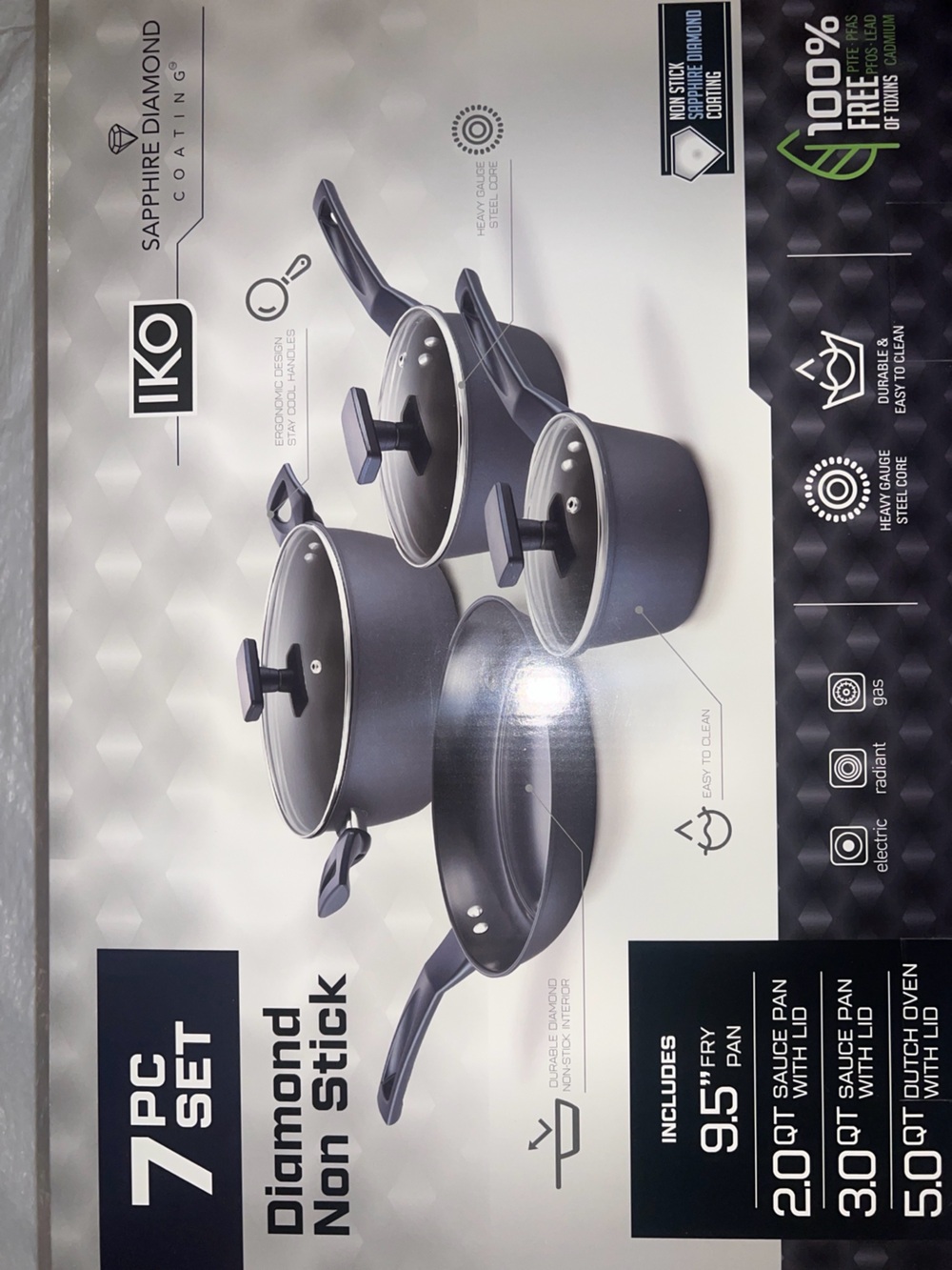 IKO Diamond Non-Stick Cookware (7 PC SET)